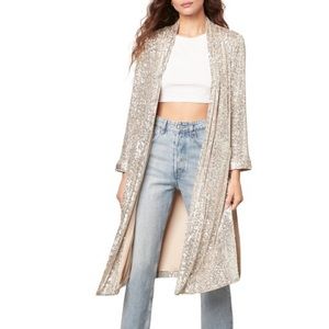 Anthropologie - Silver Sequin Duster